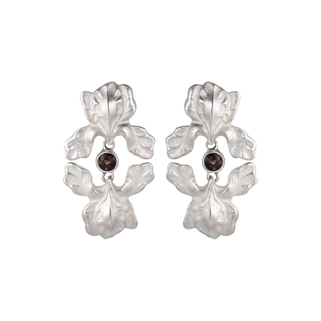 BOUCLES D'OREILLES FLEUR ARGENT PAR SIGRUN