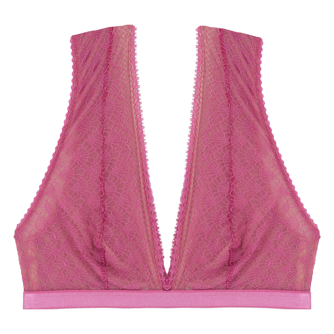 Underprotection high apex bra in pink made in recycled polyamide