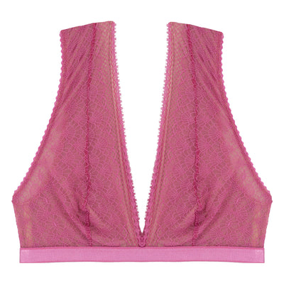 Underprotection high apex bra in pink made in recycled polyamide