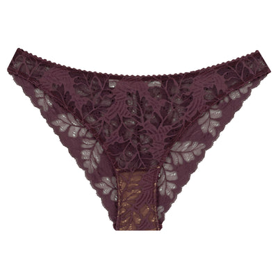 Underprotection briefs in burgundy made in recycled polyamide