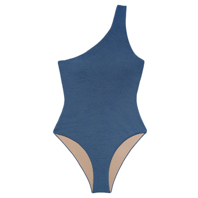 Underprotection swimsuit in blue with made of 86% polyester (recycled) and 14% elastane